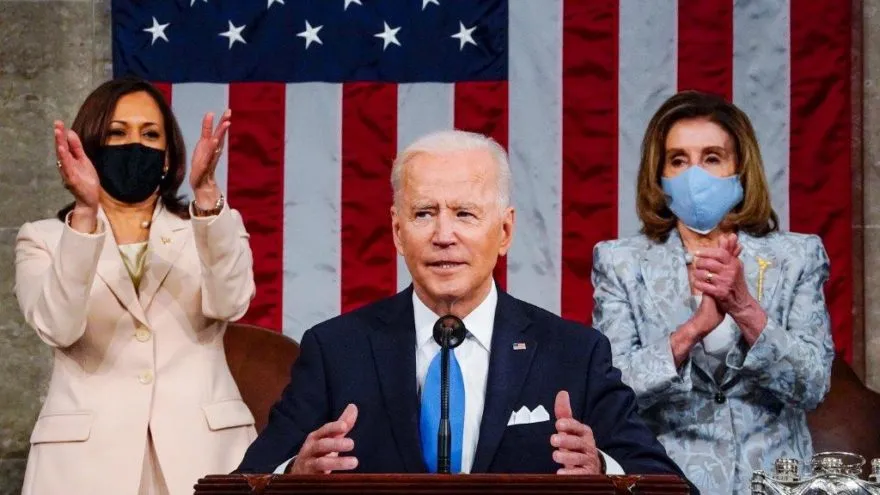 Biden with Harris and Pelosi